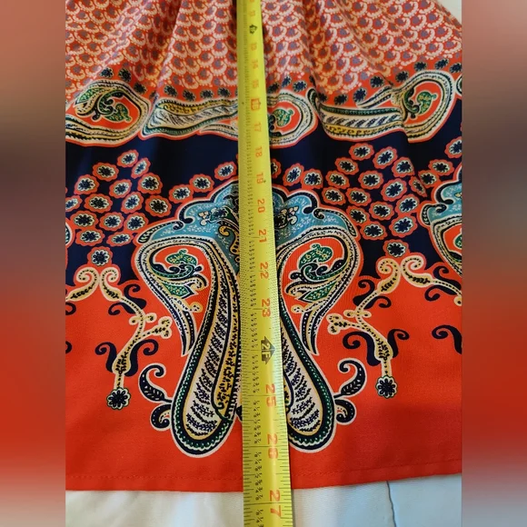 NWT Francesca's Collection Adorable "Mya'n Bohemian Midi Dress (Medium) 🧡🤍🩵🧡 - Picture 14 of 16